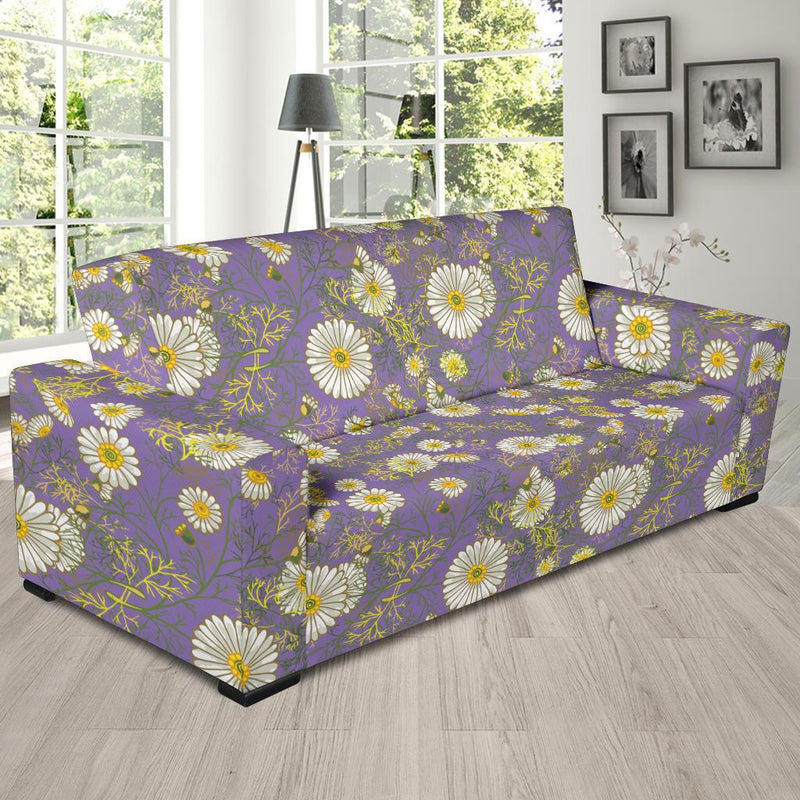 Daisy Pattern Print Design DS011 Sofa Slipcover-JORJUNE.COM