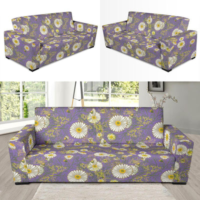 Daisy Pattern Print Design DS011 Sofa Slipcover-JORJUNE.COM