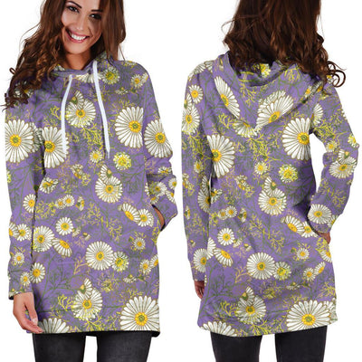 Daisy Pattern Print Design DS011 Women Hoodie Dress