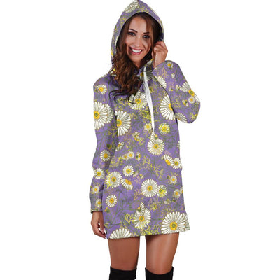 Daisy Pattern Print Design DS011 Women Hoodie Dress