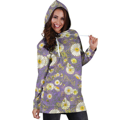 Daisy Pattern Print Design DS011 Women Hoodie Dress