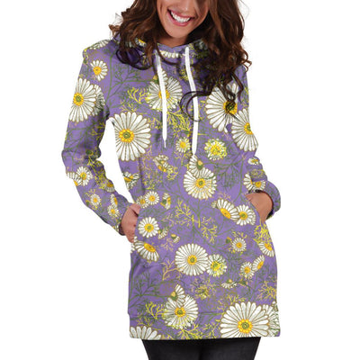 Daisy Pattern Print Design DS011 Women Hoodie Dress