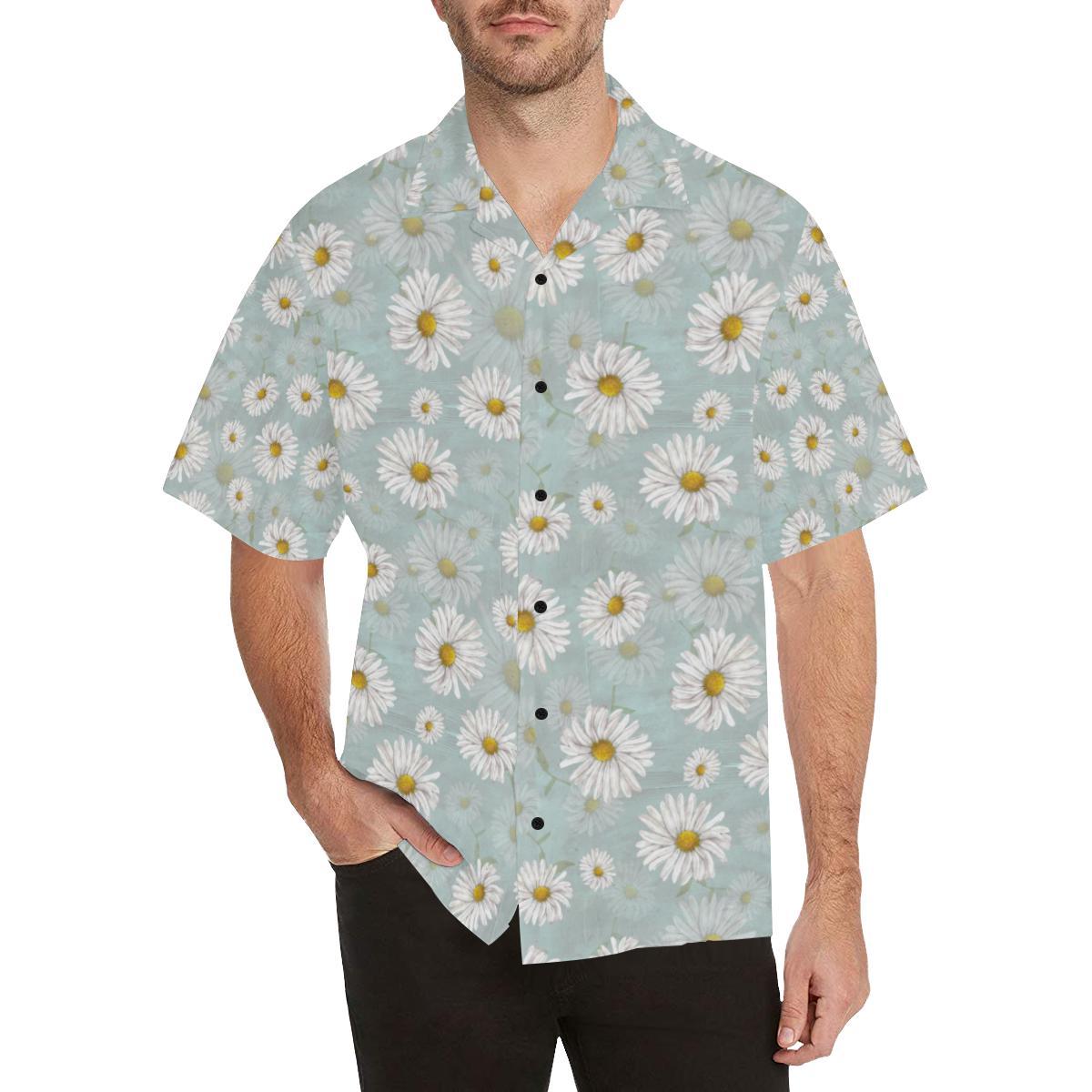 Daisy Pattern Print Design DS012 Men Hawaiian Shirt-JorJune