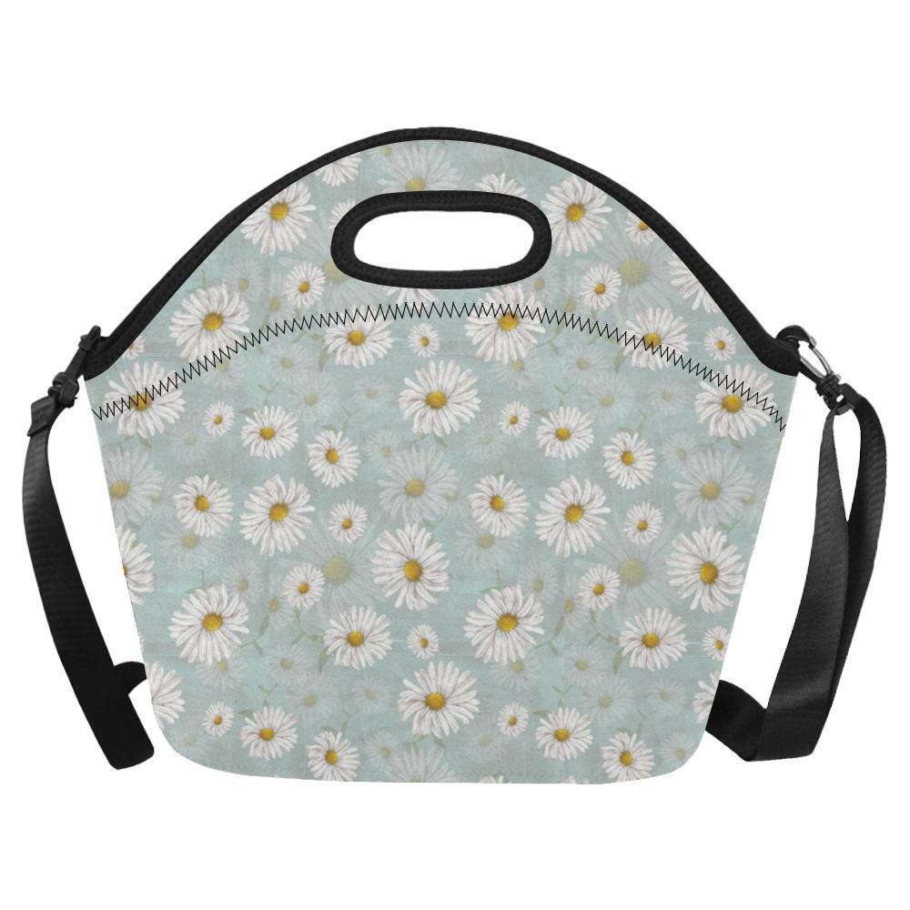 Daisy Pattern Print Design DS012 Neoprene Lunch Bag-JorJune