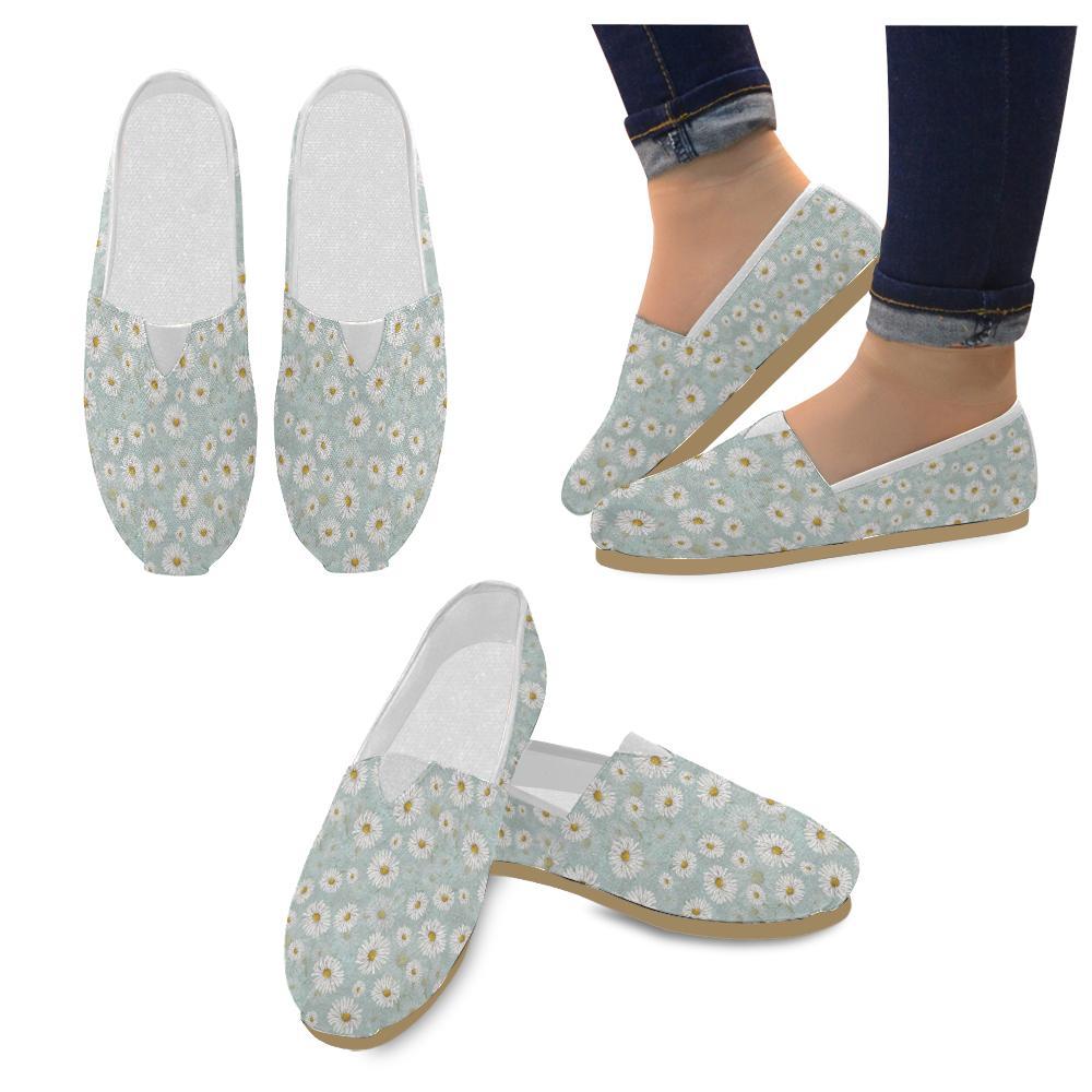 Daisy Pattern Print Design DS012 Women Casual Shoes-JorJune.com