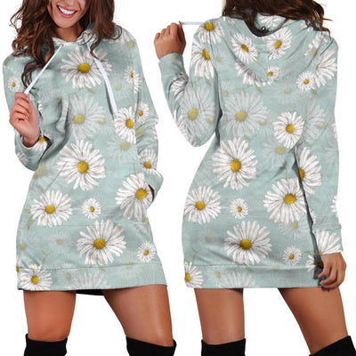 Daisy Pattern Print Design DS012 Women Hoodie Dress