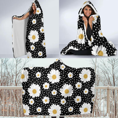 Daisy Pattern Print Design DS02 Hooded Blanket-JORJUNE.COM