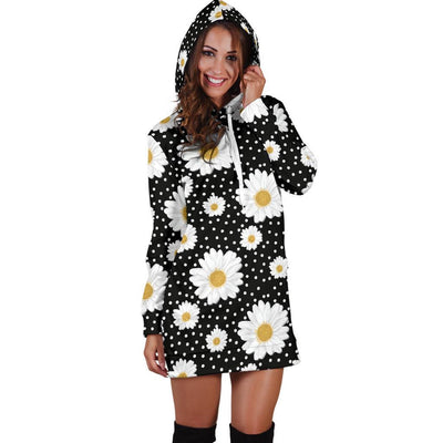 Daisy Pattern Print Design DS02 Women Hoodie Dress