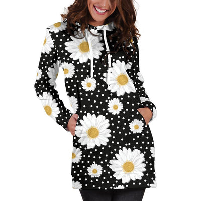 Daisy Pattern Print Design DS02 Women Hoodie Dress