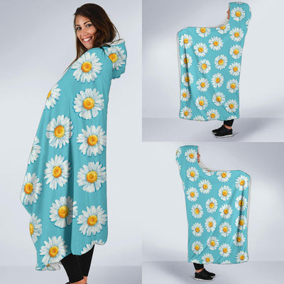 Daisy Pattern Print Design DS03 Hooded Blanket-JORJUNE.COM