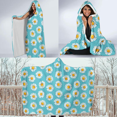 Daisy Pattern Print Design DS03 Hooded Blanket-JORJUNE.COM