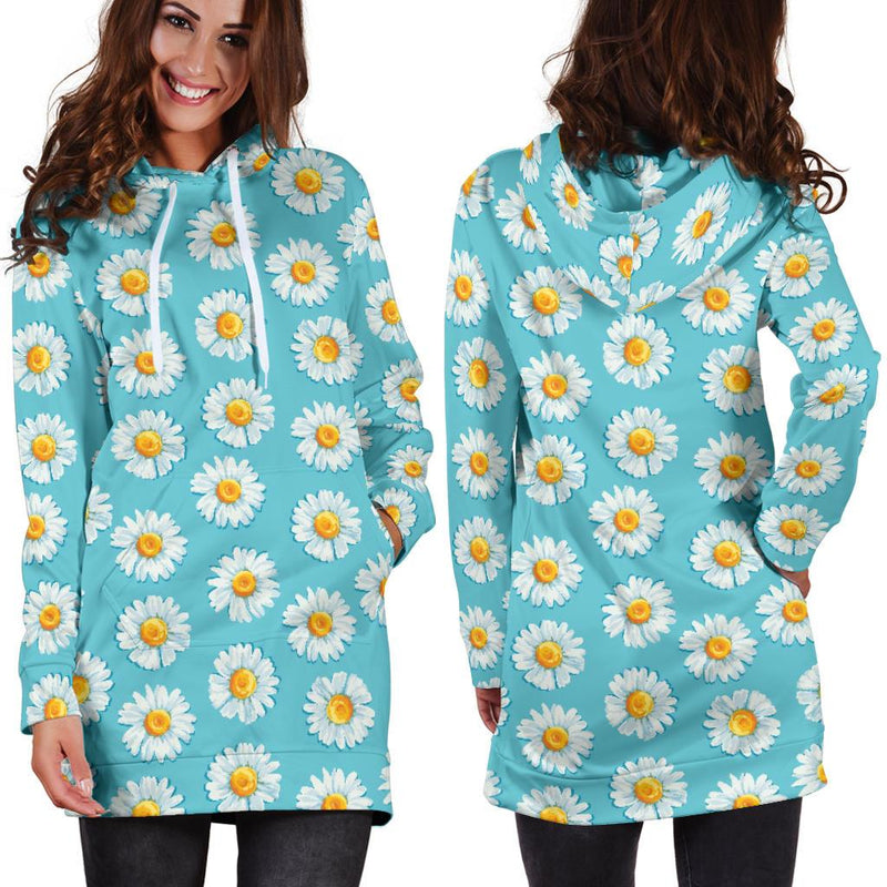 Daisy Pattern Print Design DS03 Women Hoodie Dress