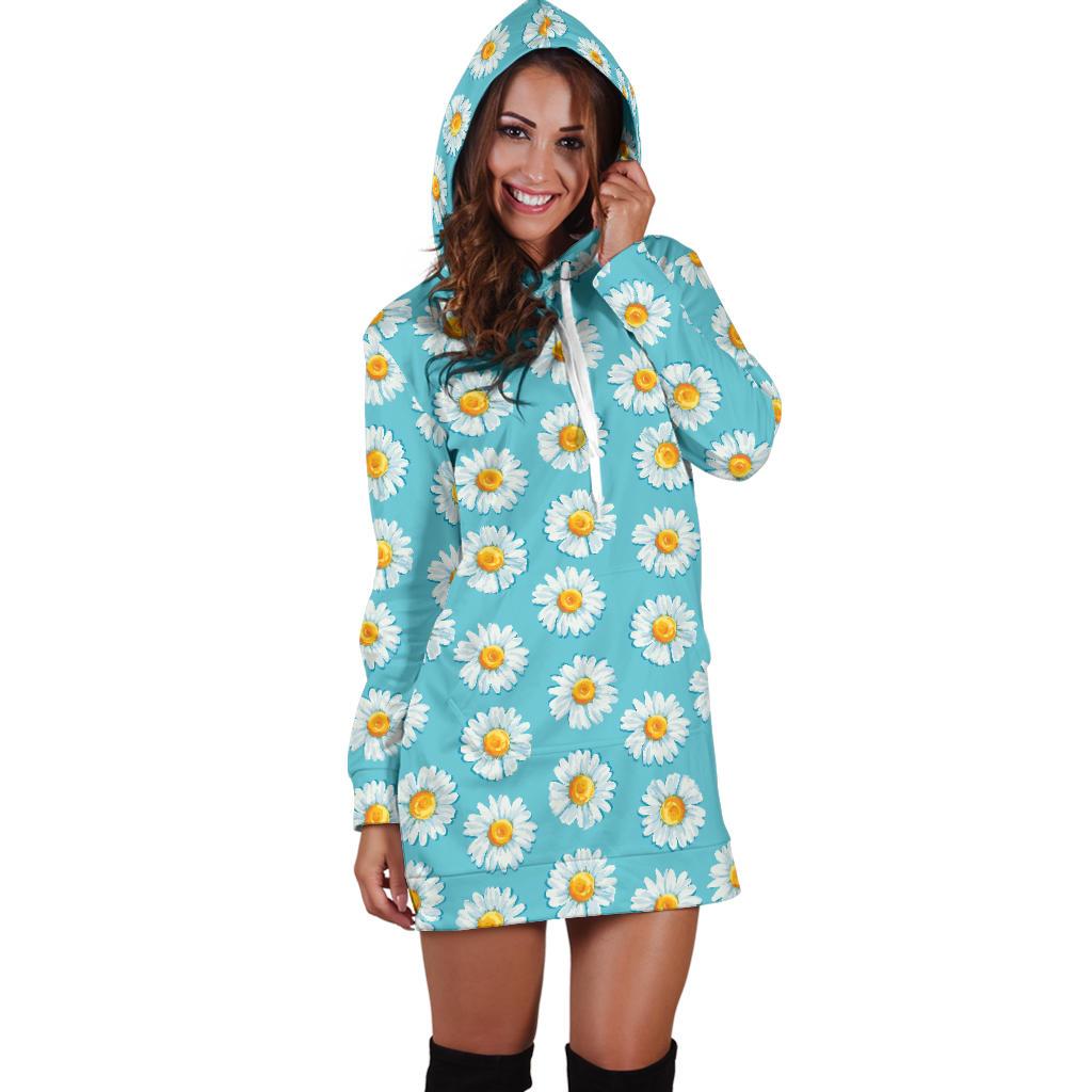 Daisy Pattern Print Design DS03 Women Hoodie Dress