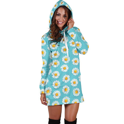 Daisy Pattern Print Design DS03 Women Hoodie Dress