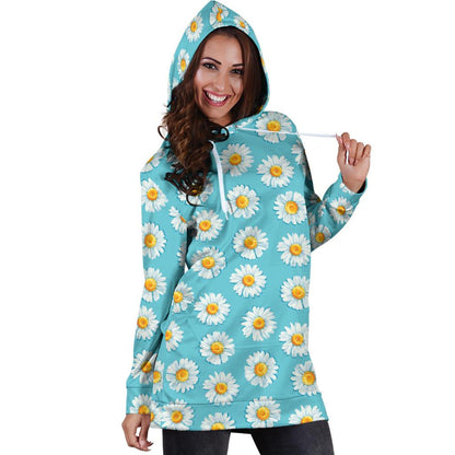 Daisy Pattern Print Design DS03 Women Hoodie Dress