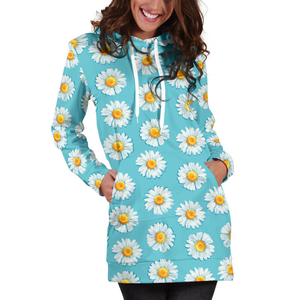 Daisy Pattern Print Design DS03 Women Hoodie Dress