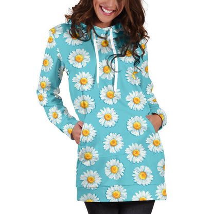 Daisy Pattern Print Design DS03 Women Hoodie Dress