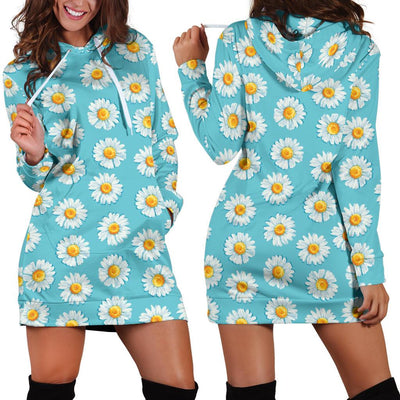 Daisy Pattern Print Design DS03 Women Hoodie Dress