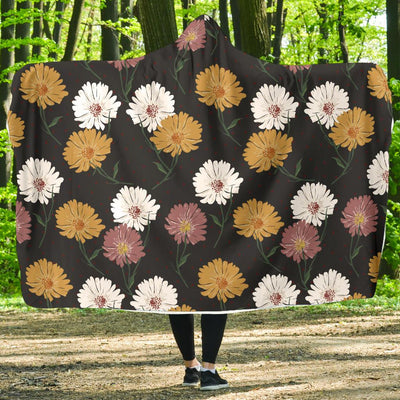 Daisy Pattern Print Design DS04 Hooded Blanket-JORJUNE.COM