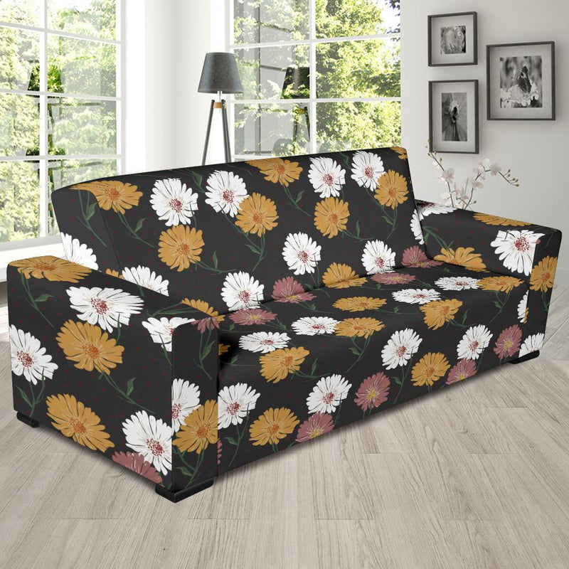 Daisy Pattern Print Design DS04 Sofa Slipcover-JORJUNE.COM