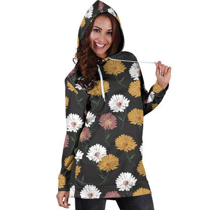 Daisy Pattern Print Design DS04 Women Hoodie Dress