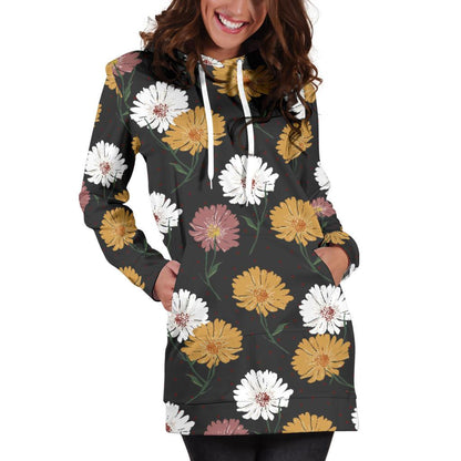 Daisy Pattern Print Design DS04 Women Hoodie Dress