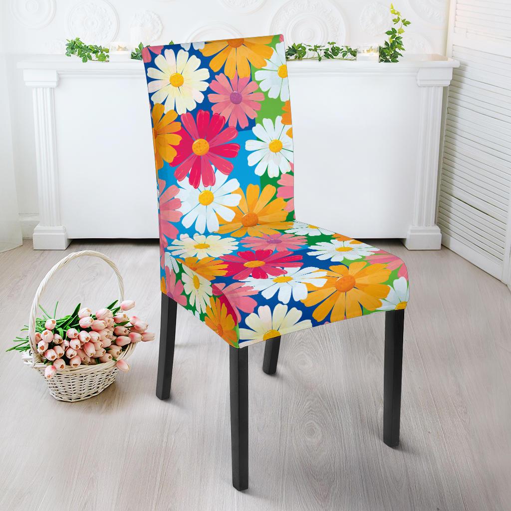 Daisy Pattern Print Design DS05 Dining Chair Slipcover-JORJUNE.COM