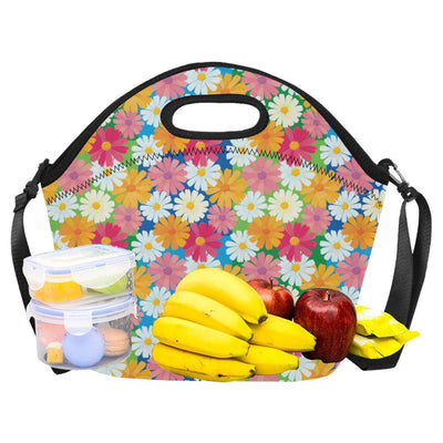 Daisy Pattern Print Design DS05 Neoprene Lunch Bag-JorJune