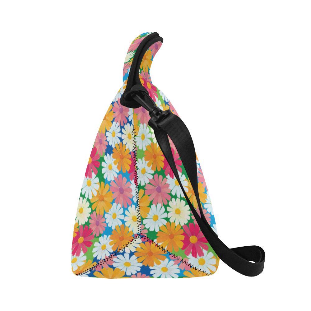 Daisy Pattern Print Design DS05 Neoprene Lunch Bag-JorJune