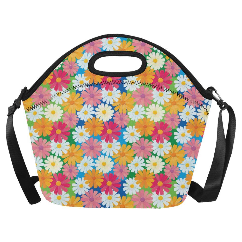 Daisy Pattern Print Design DS05 Neoprene Lunch Bag-JorJune