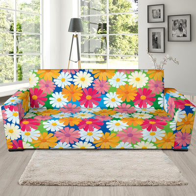 Daisy Pattern Print Design DS05 Sofa Slipcover-JORJUNE.COM