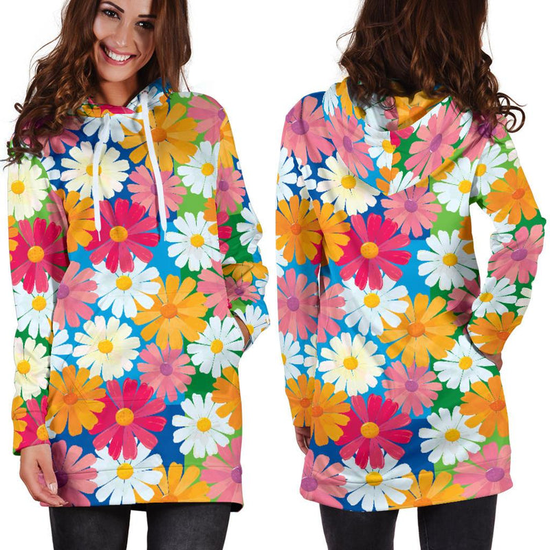 Daisy Pattern Print Design DS05 Women Hoodie Dress