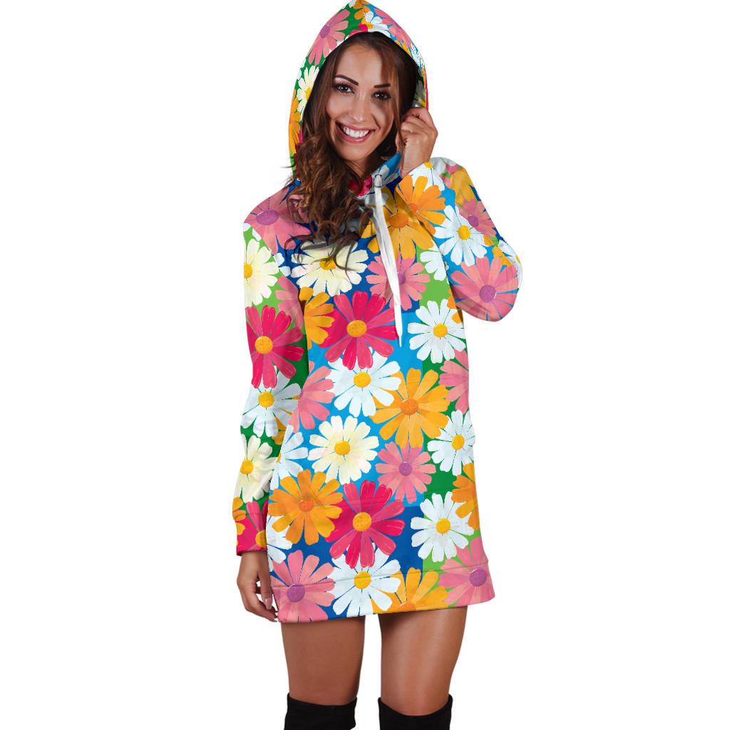 Daisy Pattern Print Design DS05 Women Hoodie Dress