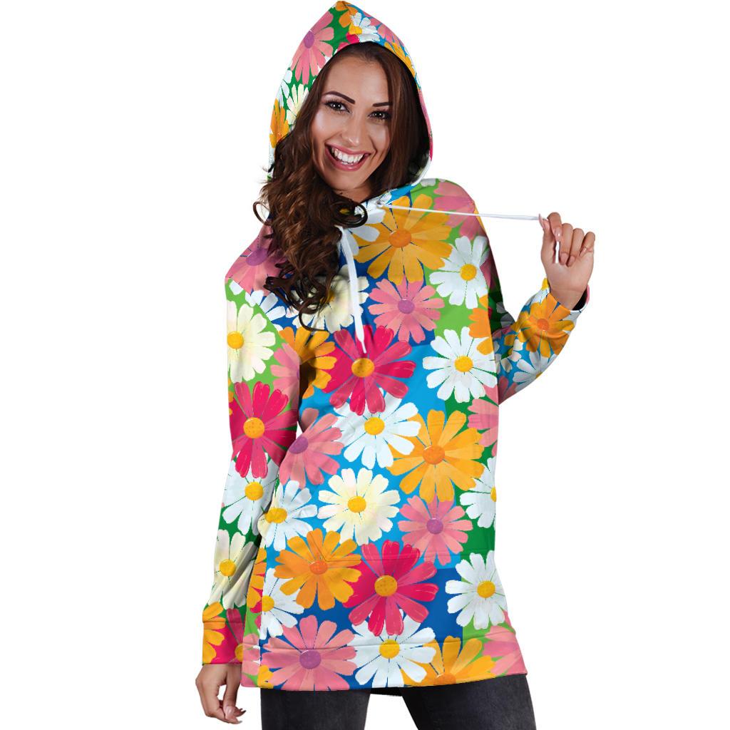 Daisy Pattern Print Design DS05 Women Hoodie Dress