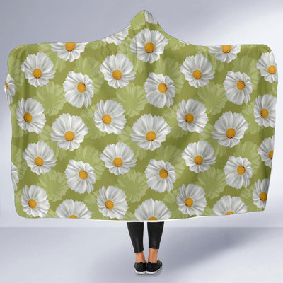 Daisy Pattern Print Design DS06 Hooded Blanket-JORJUNE.COM