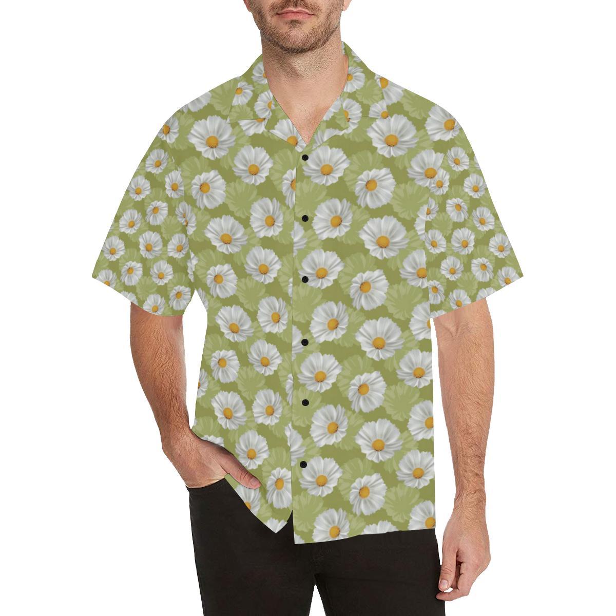 Daisy Pattern Print Design DS06 Men Hawaiian Shirt-JorJune