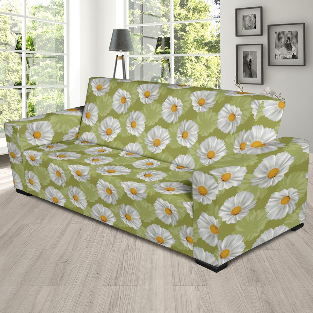 Daisy Pattern Print Design DS06 Sofa Slipcover-JORJUNE.COM