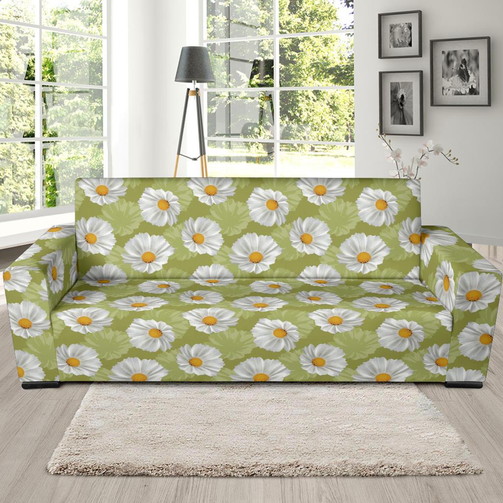 Daisy Pattern Print Design DS06 Sofa Slipcover-JORJUNE.COM