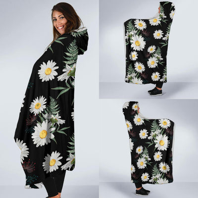 Daisy Pattern Print Design DS07 Hooded Blanket-JORJUNE.COM