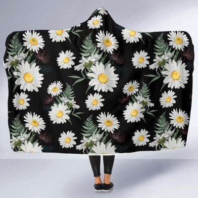 Daisy Pattern Print Design DS07 Hooded Blanket-JORJUNE.COM