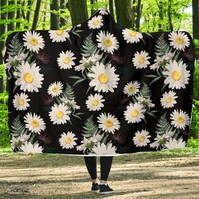 Daisy Pattern Print Design DS07 Hooded Blanket-JORJUNE.COM