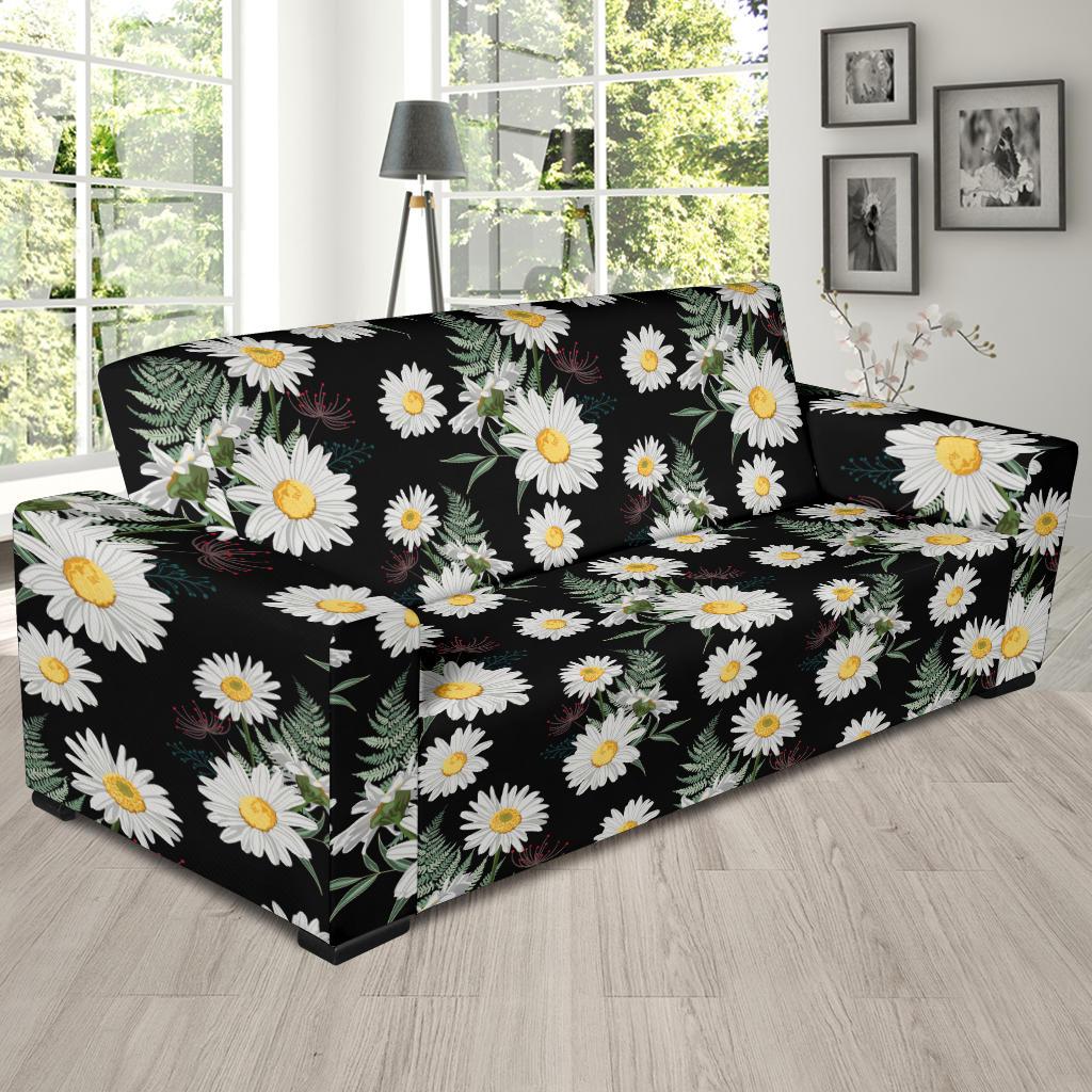Daisy Pattern Print Design DS07 Sofa Slipcover-JORJUNE.COM