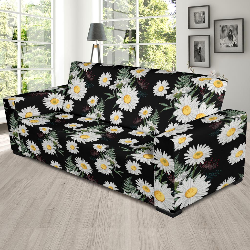 Daisy Pattern Print Design DS07 Sofa Slipcover-JORJUNE.COM