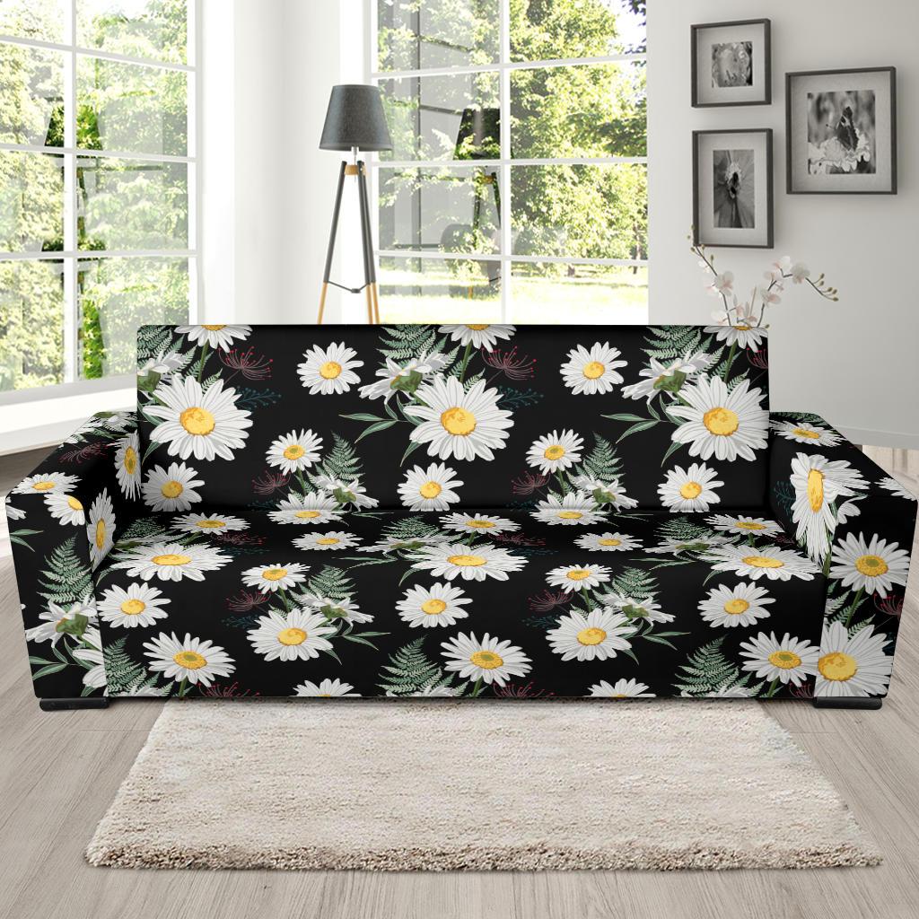 Daisy Pattern Print Design DS07 Sofa Slipcover-JORJUNE.COM