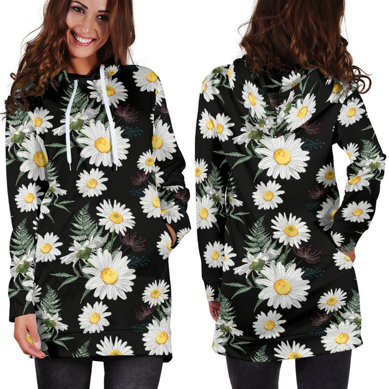 Daisy Pattern Print Design DS07 Women Hoodie Dress