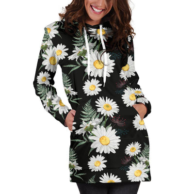 Daisy Pattern Print Design DS07 Women Hoodie Dress