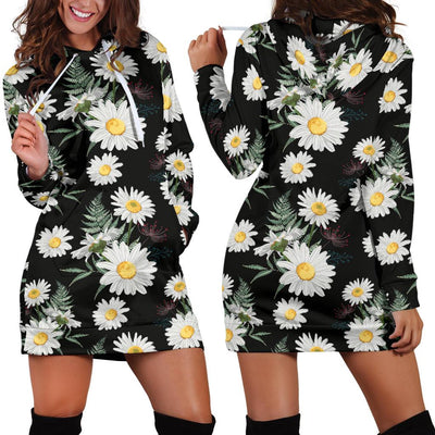 Daisy Pattern Print Design DS07 Women Hoodie Dress