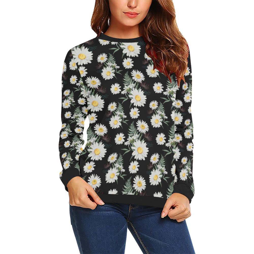 Daisy Pattern Print Design DS07 Women Long Sleeve Sweatshirt-JorJune