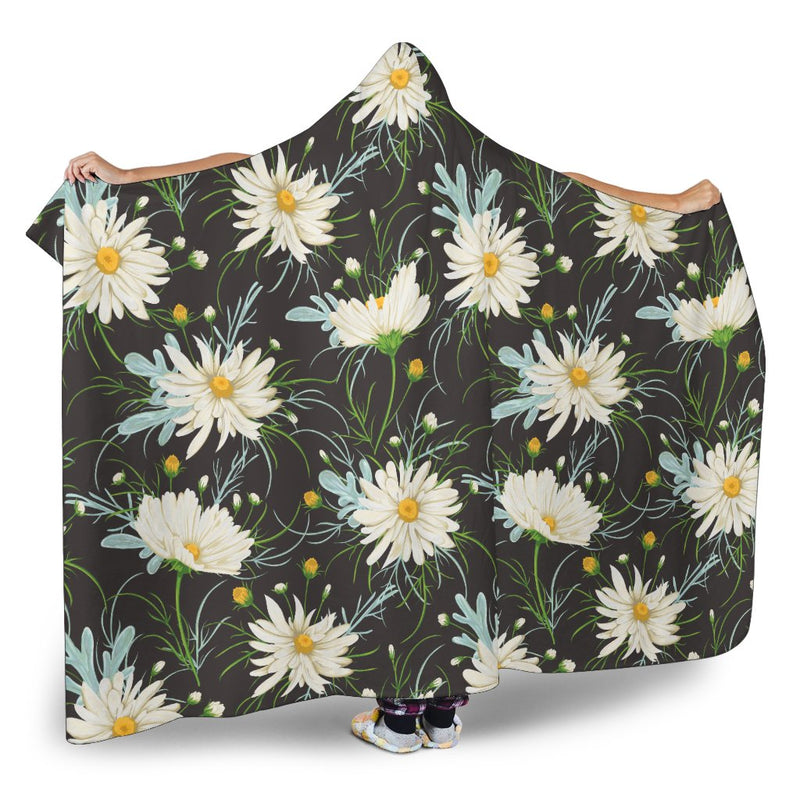 Daisy Pattern Print Design DS08 Hooded Blanket-JORJUNE.COM