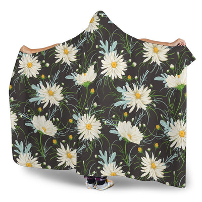 Daisy Pattern Print Design DS08 Hooded Blanket-JORJUNE.COM